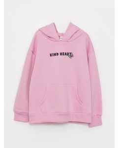 Hooded Printed Long Sleeve Girl Sweatshirt