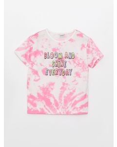 Crew Neck Printed Short Sleeve Girl T-shirt