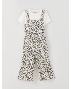 Patterned Girl Jumpsuit and T-Shirt