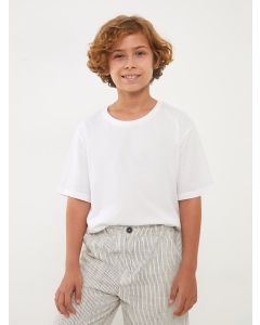 Crew Neck Basic Short Sleeve Boy T-Shirt