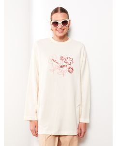 Crew Neck Printed Long Sleeve Women's Tunic