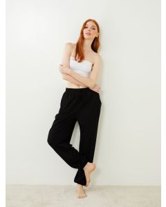 Elastic Waist Regular Cotton Women's Jogger Pajama Bottoms