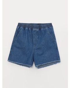 Basic Girl Jean Short With Waist Elastic