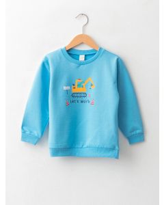 Crew Neck Long Sleeve Printed Baby Boy Sweatshirt