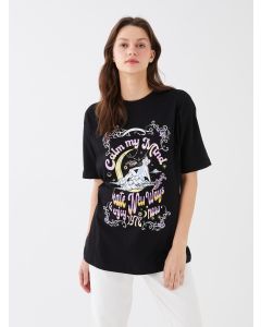 Crew Neck Printed Short Sleeve Oversized T-Shirt