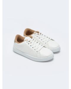 Women's Leather-Look Lace-Up Sneaker