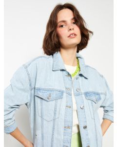 Shirt Neck Regular Long Sleeve Women's Rodeo Jean Jacket