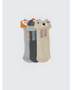 Patterned Baby Boy Towel Socket Socks 3-Pack