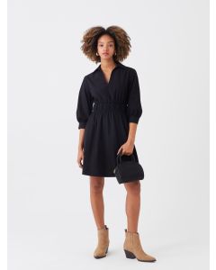 Plain Long Sleeve Poplin Women Shirt Dress