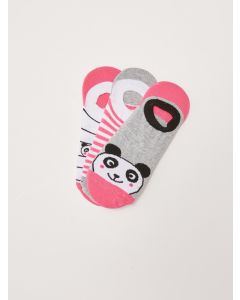 Patterned Girl Booties Socks 3-Pack