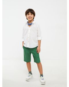 Basic Elastic Waist Poplin Boy Shorts