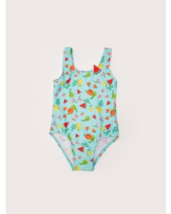 Printed Baby Girl Swimsuit With Flexible Fabric