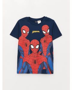 Crew Neck Spiderman Printed Short Sleeve Boy T-Shirt