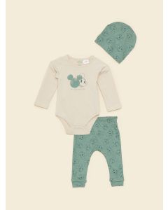 Crew Neck Long Sleeve Mickey Mouse Printed Organic Cotton Baby Boy Hospital Outlet Set