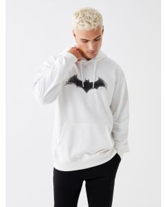 Hooded Long Sleeve Batman Printed Men's Hoodie