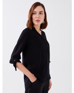 Johnny Collar Regular Women's Blouse