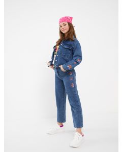 Embroidered Girl Jean Trousers