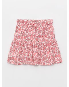 Elastic Waist Patterned Girl Skirt