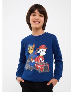 Crew Neck Paw Patrol Printed Long Sleeve Boy T-Shirt