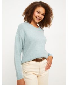 Crew Neck Regular Long Sleeve Women's Tricot Sweater