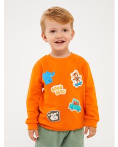 Poncho Crew Neck Printed Baby Boy Sweatshirt