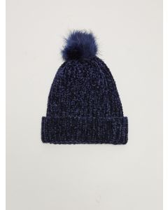 Girl's Pompom Chenille Beanie