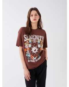 Crew Neck Printed Short Sleeve Oversized T-Shirt