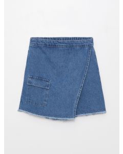 Elastic Waist Girl Jean Short Skirt