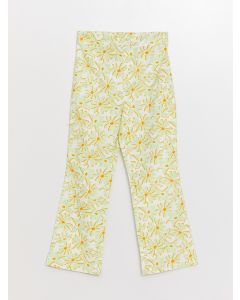 Elastic Waist Patterned Spanish Leg Girls' Trousers