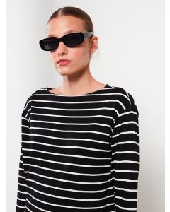 Crew Neck Striped Long Sleeve Women's T-shirt