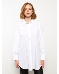 Shirt Collar Straight Long Sleeve Poplin Women's Tunic