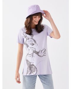 Crew Neck Minnie Mouse Printed Short Sleeve Maternity T-shirt