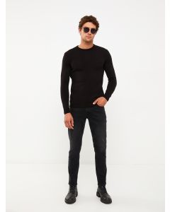 Crew Neck Long Sleeve Men's Tricot Sweater