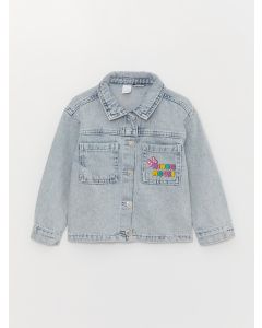 Printed Baby Girl Jean Jacket