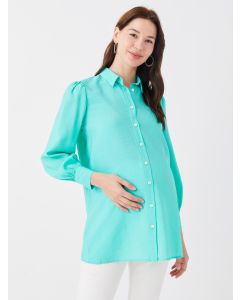 Shirt Neck Regular Long Sleeve Maternity Tunic