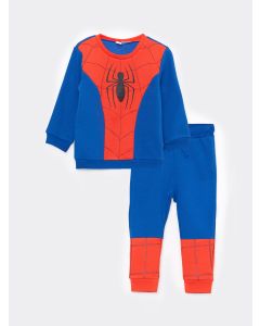 Crew Neck Long Sleeve Spiderman Printed Baby Boy Sweatshirt and Sweatpants 2-Pack Set