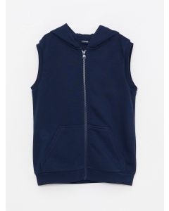 Hooded Basic Boy Zippered Vest