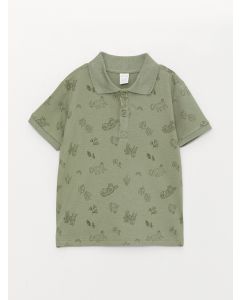 Polo Neck Short Sleeve Patterned Baby Boy T-Shirt