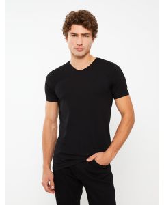 V Neck Short Sleeve Combed Cotton Men's T-shirt