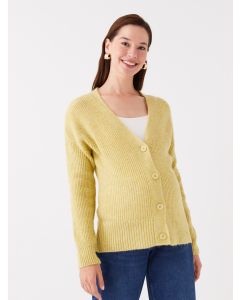 V Neck Regular Long Sleeve Maternity Tricot Cardigan