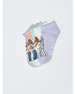 Frozen Patterned Girl Booties Socks 5-Pack