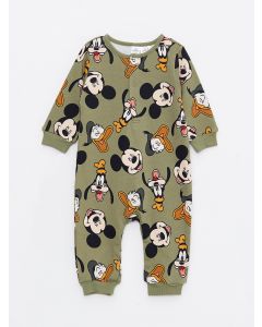 Crew Neck Long Sleeve Disney Printed Baby Boy Rompers