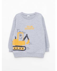 Crew Neck Long Sleeve Printed Baby Boy Sweatshirt