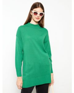 Half Turtleneck Regular Long Sleeve Women's Tricot Tunic