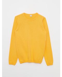 Crew Neck Basic Long Sleeve Girl Tricot Sweater