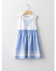 Crew Neck Printed Girl Dress