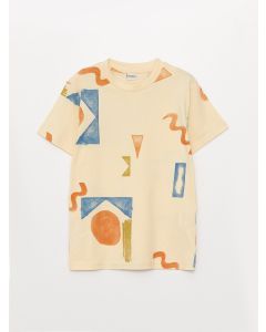 Crew Neck Patterned Short Sleeve Boy T-Shirt