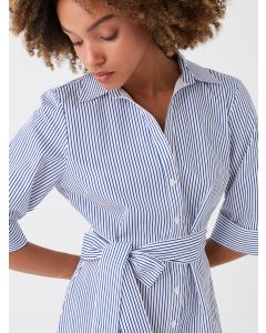 Striped Poplin Women's Shirt Dress