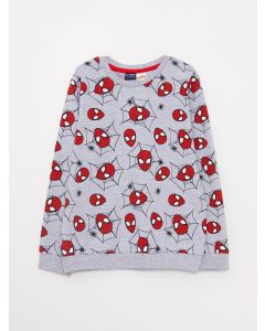 Crew Neck Spiderman Printed Long Sleeve Boy T-shirt