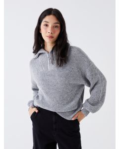 Turtle Neck Regular Long Sleeve Women's Tricot Sweater